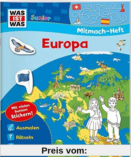 WAS IST WAS Junior Mitmach-Heft. Europa. Spiele, Rätsel, Sticker