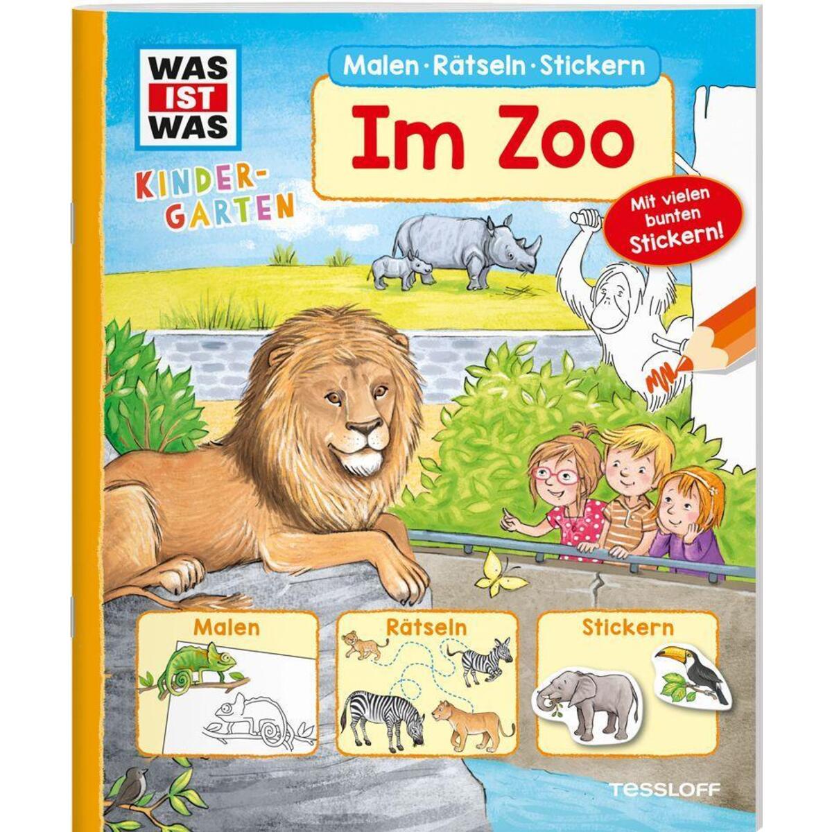 WAS IST WAS Kindergarten Malen Rätseln Stickern Im Zoo WAS IST WAS Kindergarten Malen Rätseln Stickern Im Zoo von Tessloff Verlag