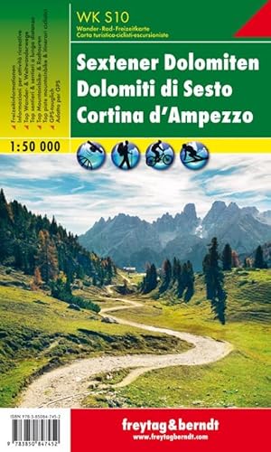 WK S10 Sextener Dolomiten - Dolomiti di Sesto - Cortina d'Ampezzo, Wanderkarte 1:50.000 von FREYTAG-BERNDT UND ARTARIA