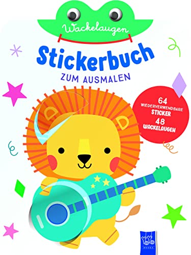 Wackelaugen Stickerbuch zum Ausmalen (Cover Löwe): Einband mit Löwe von YoYo Books