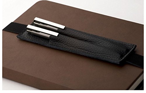 Walden | Stiftetui aus Echtleder | Schwarz: Praktisches Accessoire für Adressbücher, Bücher, Kalender und Notizbücher von Bookchair Vertrieb