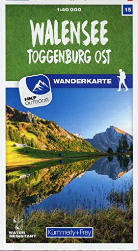 Walensee - Toggenburg Ost Nr. 15 Wanderkarte 1:40 000: Matt laminiert, free Download mit HKF Outdoor App (Kümmerly+Frey Wanderkarte 1:60.000, Band 15) von Kmmerly und Frey