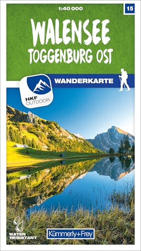 Walensee - Toggenburg Ost Nr. 15 Wanderkarte 1:40 000: Matt laminiert, free Download mit HKF Outdoor App (Kümmerly+Frey Wanderkarte 1:60.000, Band 15) von Kmmerly und Frey