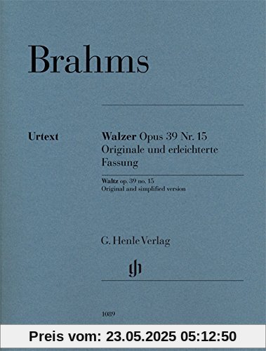 Walzer op. 39 Nr. 15 - Originale und erleichterte Fassung Walzer op. 39 Nr. 15 - Originale und erleichterte Fassung