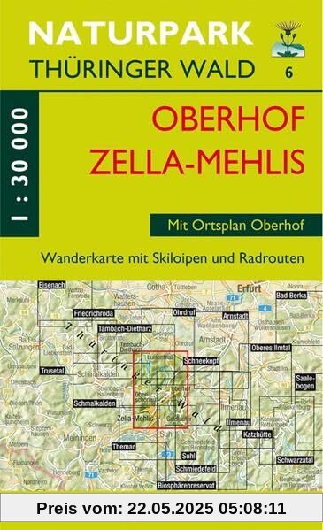 Wanderkarte 6 Oberhof/Zella-Mehlis: Mit Ortsplan Oberhof und Plan Rennsteiggarten. Mit Luisenthal, Frankenhain, Oberschönau und Goldlauter. Mit ... Thüringer Wald: Wanderkarten. 1:30.000)