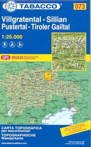 Wanderkarte 73 Villgratental-Sillian- Pustertal-Tiroler Gailtal 1:25 000 (Carte topografiche per escursionisti, Band 73) von Tabacco editrice