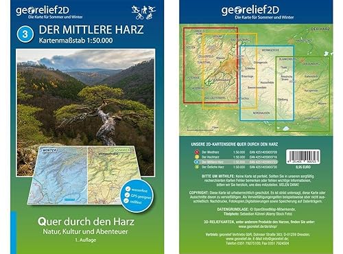 Wanderkarte Der Mittlere Harz 1:50.000 von georelief Vertriebs GbR