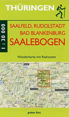 Wanderkarte Saalfeld, Rudolstadt, Bad Blankenburg am Saalebogen: Mit Remda, Teichröda, Kirchhasel, Watzdorf, Rohrbach, Meura, Fischersdorf. Mit Skiloipen und Radrouten. Maßstab 1:30.000. Wanderkarte Saalfeld, Rudolstadt, Bad Blankenburg am Saalebogen: Mit Remda, Teichröda, Kirchhasel, Watzdorf, Rohrbach, Meura, Fischersdorf. Mit Skiloipen und Radrouten. Maßstab 1:30.000.