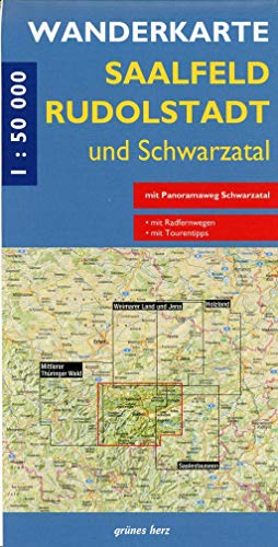 Wanderkarte Saalfeld, Rudolstadt und Schwarzatal: Mit Stadtilm, Orlamünde, Bad Blankenburg, Pößneck, Neuhaus, Leutenberg. Maßstab 1:50.000. (Wanderkarten 1:50.000) von Verlag grnes Herz