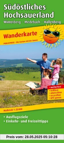 Wanderkarte Südöstliches Hochsauerland, Winterberg - Medebach - Hallenberg: Mit Ausflugszielen, Einkehr- & Freizeittipps, reissfest, wetterfest, ... reissfest, abwischbar, GPS-genau. 1:25000 Wanderkarte Südöstliches Hochsauerland, Winterberg - Medebach - Hallenberg: Mit Ausflugszielen, Einkehr- & Freizeittipps, reissfest, wetterfest, ... reissfest, abwischbar, GPS-genau. 1:25000