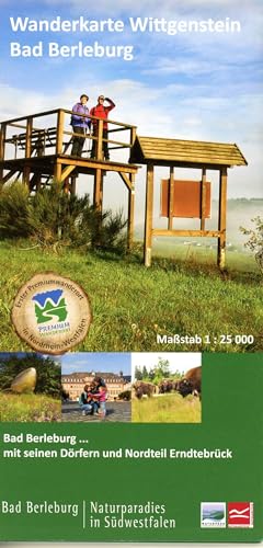 Wanderkarte Wittgenstein, Bad Berleburg: mit Berlach & Boxberg: Bad Berleburg... mit seinen Dörfern und Nordteil Erndtebrück von grünes herz