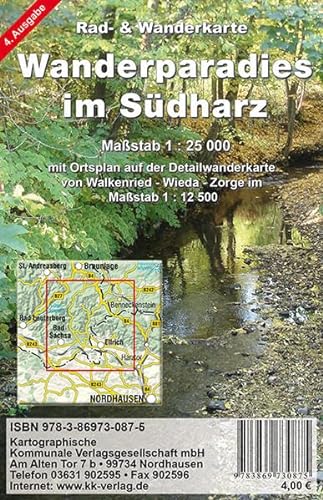 Wanderparadies im Südharz: Walkenried - Wiede - Zorge: Mit Ortsplan auf der Detailwanderkarte von Walkenried - Wiega - Zorge