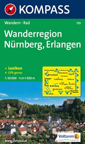 Wanderregion Nürnberg, Erlangen: Wander- und Radkarte. GPS-genau. 1:50.000