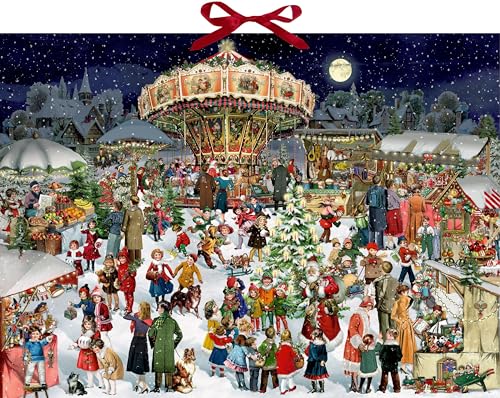 Wand-Adventskalender – Nostalgischer Weihnachtsmarkt