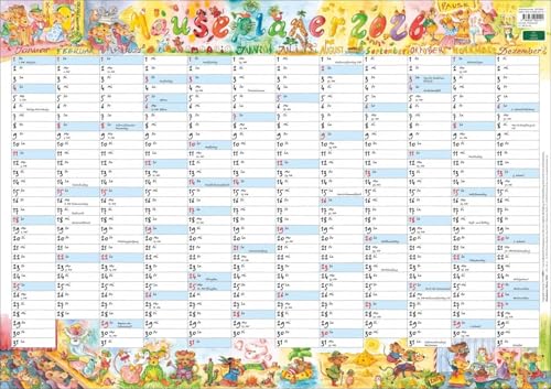 Wandplaner Wilde Mäuse 2026: Praktischer Kalender mit Überblick über das ganze Jahr. Feiertage und Kalenderwochen in einem Posterplaner mit lustigen Mauszeichnungen. 68 x 48 cm (ABBFH59) von Weingarten