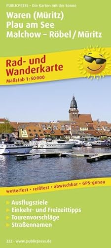 Waren (Müritz) - Plau am See - Malchow - Röbel/Müritz: Rad- und Wanderkarte mit Ausflugszielen, Einkehr- & Freizeittipps, wetterfest, reissfest, ... 1:50000 (Rad- und Wanderkarte / RuWK)