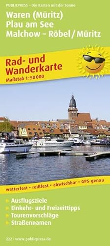 Waren (Müritz) - Plau am See - Malchow - Röbel/Müritz: Rad- und Wanderkarte mit Ausflugszielen, Einkehr- & Freizeittipps, wetterfest, reissfest, ... 1:50000 (Rad- und Wanderkarte / RuWK)