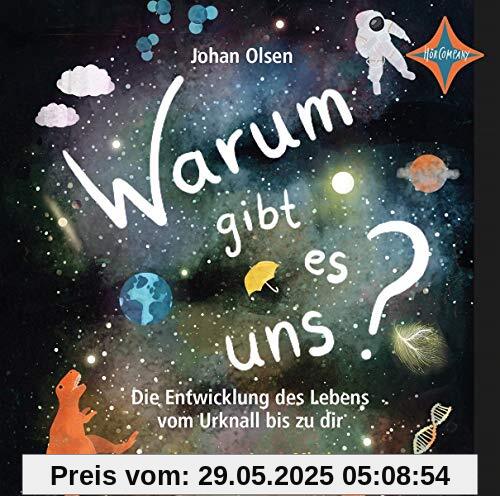 Warum gibt es uns?: Die Entwicklung des Lebens vom Urknall bis zu dir; Aus dem Dänischen von Inge Wehrmann, gelesen von Jonas Minthe, 2 CDs, ca. 1 Std. 40 Min.