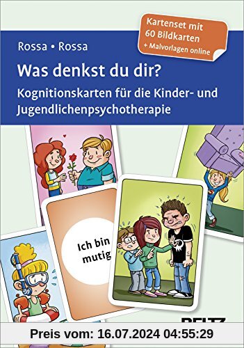Was denkst du dir?: Kognitionskarten für die Kinder- und Jugendlichenpsychotherapie. Kartenset mit 60 Bildkarten. Mit Online-Material
