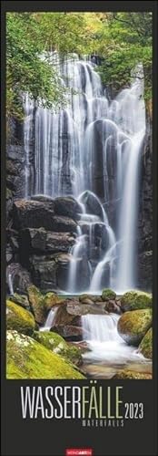 Wasserfälle Kalender 2023. XXL Hochformat mit spektakulären Wasserfällen, fotografiert von international ausgezeichneten Fotografen. Länglicher Kalender mit traumhaften Naturfotos.
