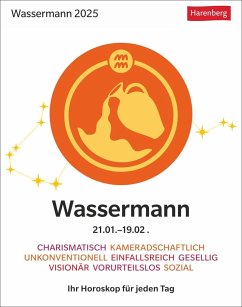 Wassermann Sternzeichenkalender 2025 - Tagesabreißkalender - Ihr Horoskop für jeden Tag von Harenberg