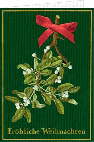 Weihnachtskarte mit Schleife und Kuvert - Fröhliche Weihnachten (Botanische Weihnachten) von Coppenrath