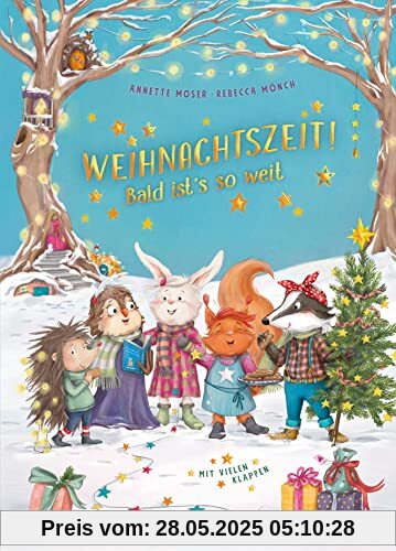Weihnachtszeit! Bald ist’s so weit: Pappbilderbuch mit vielen Klappen und Wimmelbildern für Kinder ab 2 Jahren