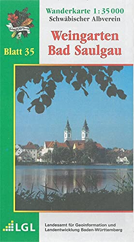 Weingarten - Bad Saulgau: Wanderkarte 1:35.000 von Schwbischer Albverein