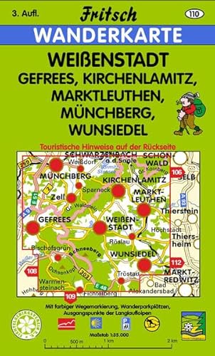 Weißenstadt -: Gefrees, Kirchenlamitz, Marktleuthen, Münchberg, Wunsiedel (Fritsch Wanderkarten 1:35000)