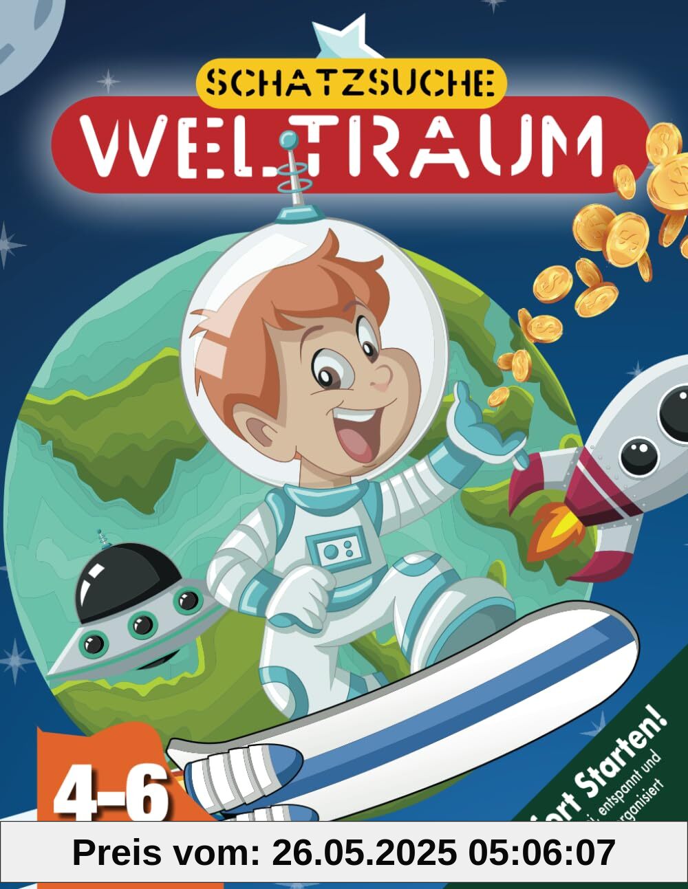 Weltraum Schatzsuche Kindergeburtstag 4-6 Jahre: Findet den Schatz im Weltall und lüftet das Geheimnis des Planeten Erde 9! Sofort startklare Schnitzeljagd. (Bravo Schatzsuche)