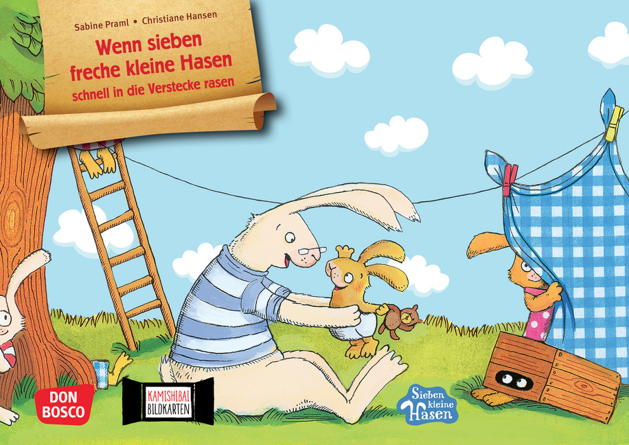 Wenn sieben freche kleine Hasen schnell in die Verstecke rasen. Kamishibai Bildkartenset Wenn sieben freche kleine Hasen schnell in die Verstecke rasen. Kamishibai Bildkartenset von Don Bosco Medien