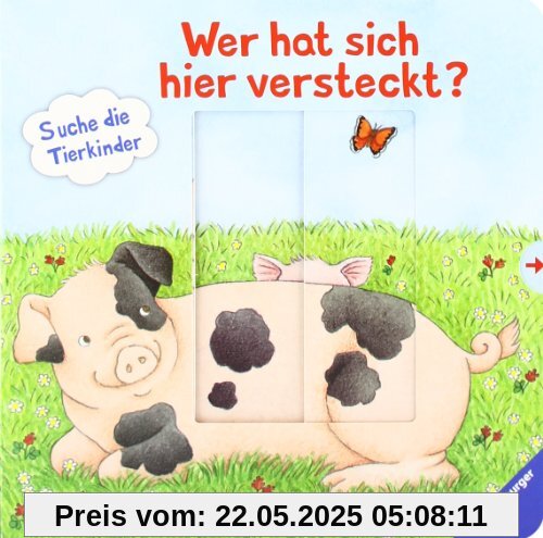 Wer hat sich hier versteckt? Suche die Tierkinder: Ab 18 Monate