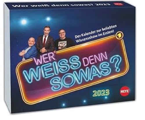 Wer weiß denn sowas? Tagesabreißkalender 2023 - mit Kai Pflaume - kultiger Tischkalender - perforierte Seiten - zum Aufstellen oder Aufhängen - 320 Seiten - 14 x 11 cm von Heye Kalender