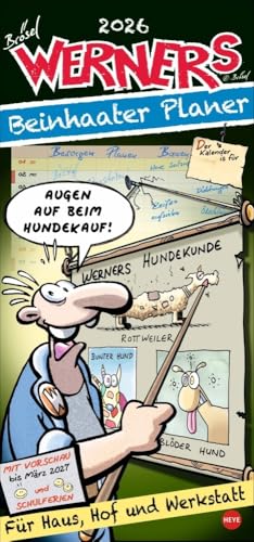 Werner Werkstattplaner 2026: Praktischer Wandkalender mit frei einteilbaren Spalten. Humorvoller Terminkalender mit kultigen Werner-Cartoons. (Familienplaner Heye) von Heye