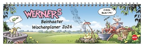 Werner Wochenquerplaner 2026: Coole Sprüche und perfekte Termin-Übersicht: kultiger Schreibtisch-Querkalender mit den beinhart-besten Werner-Cartoons. Terminkalender (Tisch-Querplaner Heye) von Heye