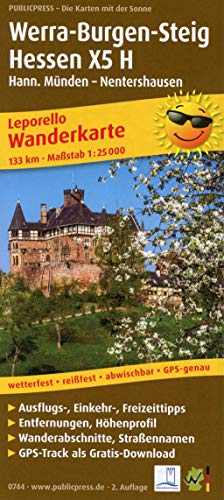 Werra-Burgen-Steig Hessen X5 H, Hann. Münden - Nentershausen: Leporello Wanderkarte mit Ausflugszielen, Einkehr- & Freizeittipps, Entfernungen, ... 1:25000 (Leporello Wanderkarte: LEP-WK) von FREYTAG-BERNDT UND ARTARIA