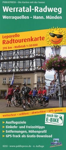 Werratal-Radweg, Werraquellen - Hann. Münden: Leporello Radtourenkarte mit Ausflugszielen, Einkehr- & Freizeittipps, wetterfest, reissfest, ... 1:50000 (Leporello Radtourenkarte: LEP-RK)