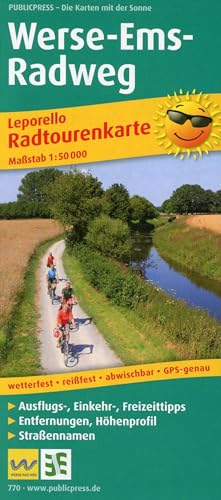 Werse-Ems-Radweg: Leporello Radtourenkarte mit Ausflugszielen, Einkehr- & Freizeittipps, Entfernungen, Höhenprofil, Straßennamen, wetterfest, ... 1:50000 (Leporello Radtourenkarte: LEP-RK)
