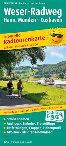 Weser-Radweg, Hann. Münden - Cuxhaven: Leporello Radtourenkarte mit Ausflugszielen, Einkehr- & Freizeittipps, wetterfest, reissfest, abwischbar, GPS-genau. 1:50000 (Leporello Radtourenkarte: LEP-RK) von FREYTAG-BERNDT UND ARTARIA