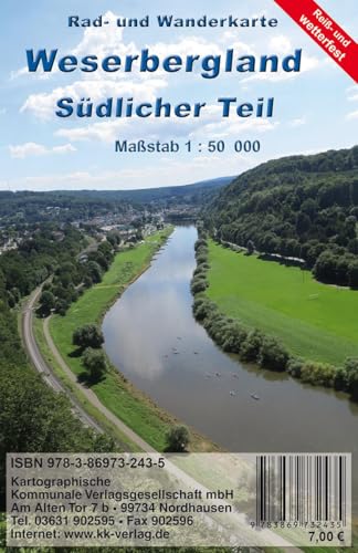 Weserbergland Südlicher Teil: Rad- und Wanderkarte (Reiß- und Wetterfest): Rad- und Wanderkarte (Reiß- und Wetterfest) 1:50 000 von KKV