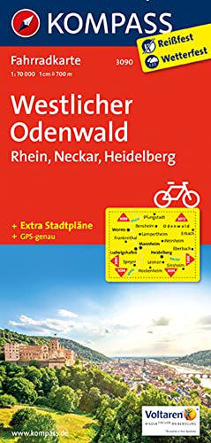 Westlicher Odenwald - Rhein - Neckar - Heidelberg 1 : 70 000 (KOMPASS Fahrradkarte, Band 3090) von Kompass Karten GmbH