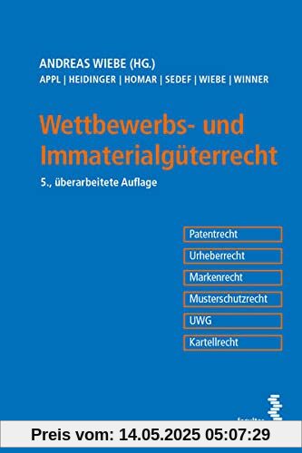 Wettbewerbs- und Immaterialgüterrecht: Patentrecht, Urheberrecht, Markenrecht, Musterschutzrecht, UWG, Kartellrecht
