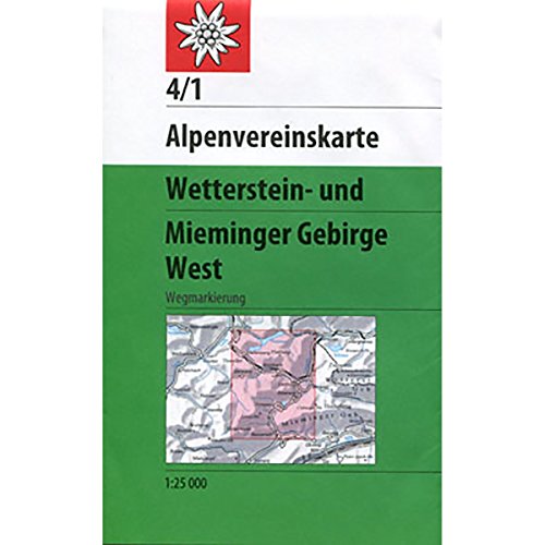 Wetterstein- und Mieminger Gebirge, West: Topographische Karte 1:25.000 mit Wegmarkierungen (Alpenvereinskarten) von Deutscher Alpenverein