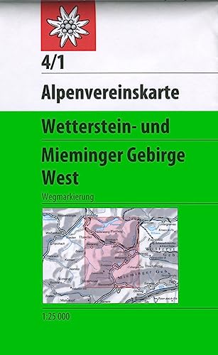 Wetterstein- und Mieminger Gebirge, West: Topographische Karte 1:25.000 mit Wegmarkierungen (Alpenvereinskarten) von Deutscher Alpenverein