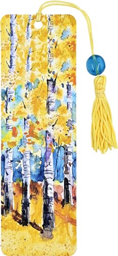 White Aspens Beaded Bookmark