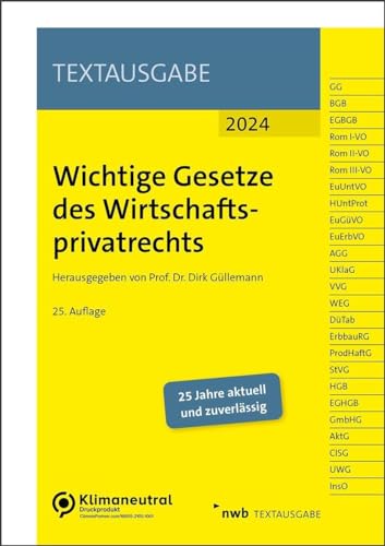 Wichtige Gesetze des Wirtschaftsprivatrechts (NWB Textausgabe) von NWB Verlag