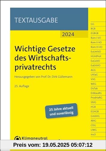 Wichtige Gesetze des Wirtschaftsprivatrechts (NWB Textausgabe)