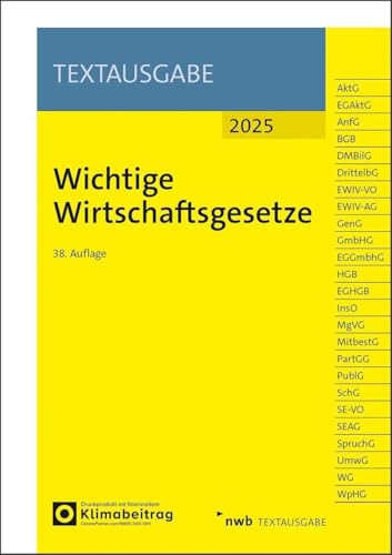 Wichtige Wirtschaftsgesetze (NWB Textausgabe) von NWB Verlag