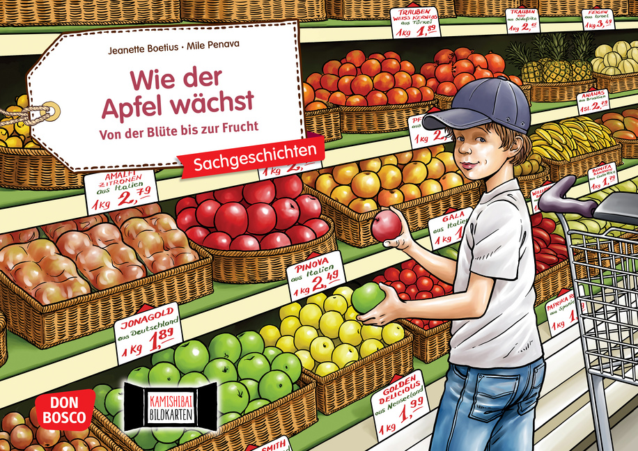 Wie der Apfel wächst. Von der Blüte bis zur Frucht. Kamishibai Bildkartenset von Don Bosco Medien