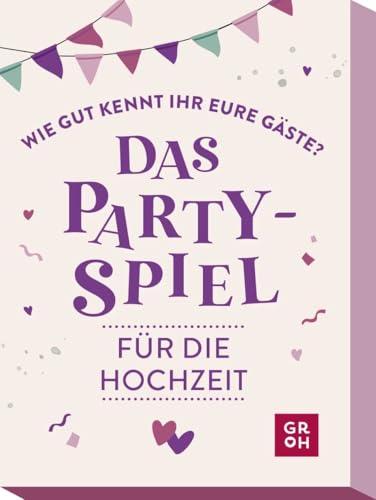 Wie gut kennt ihr eure Gäste? Das Partyspiel für die Hochzeit: Fragespiel für Gäste und Brautpaar für Spaß und Unterhaltung bei jeder Hochzeitsfeier - 50 Karten zum Verteilen Wie gut kennt ihr eure Gäste? Das Partyspiel für die Hochzeit: Fragespiel für Gäste und Brautpaar für Spaß und Unterhaltung bei jeder Hochzeitsfeier - 50 Karten zum Verteilen von Groh